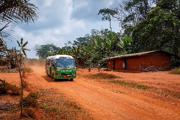 Již deset let vozí Toulavý autobus školáky z okolí rezervace Dja v Kamerunu na místa, kde děti vidí gorily jako fascinující živé tvory a kde absolvují ochranářsko-vzdělávací program. Do projektu se zapojují i místní obyvatelé. Foto: Miroslav Bobek