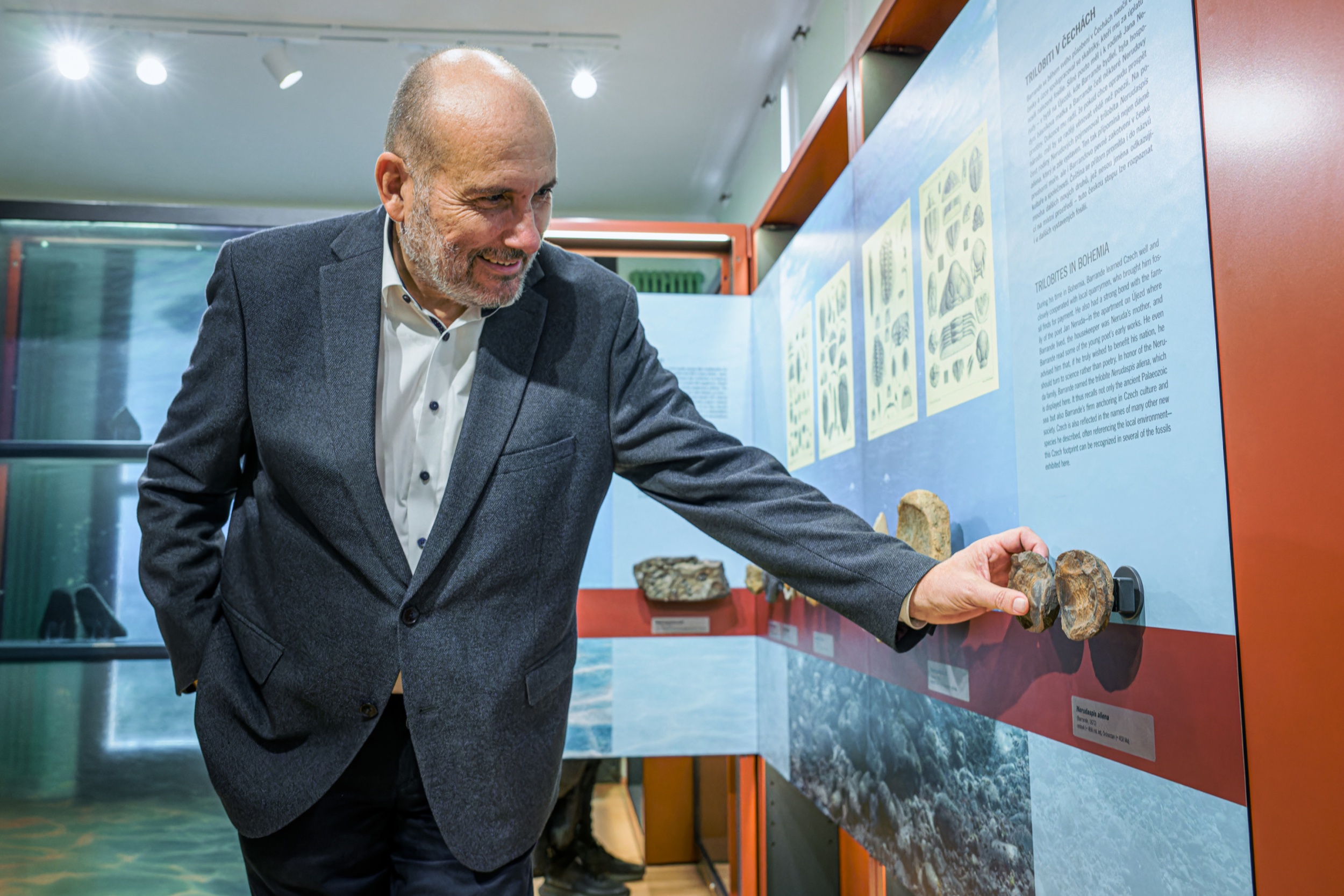 The Barrandien: Testimony of a Prehistoric Sea exhibition also opened. It will be on display on weekends between 10 a.m. and 3 p.m. in the Gočár’s Houses Gallery in the zoo’s upper ground. Visitors will be able to view the fossil collection for free until the end of June. Pictured is Director of Prague Zoo Miroslav Bobek. Photo: Petr Hamerník, Prague Zoo